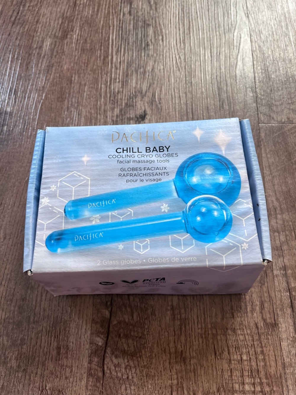 Pacifica Chill Baby Cooling Cryo Globes - Blue facial massage glass